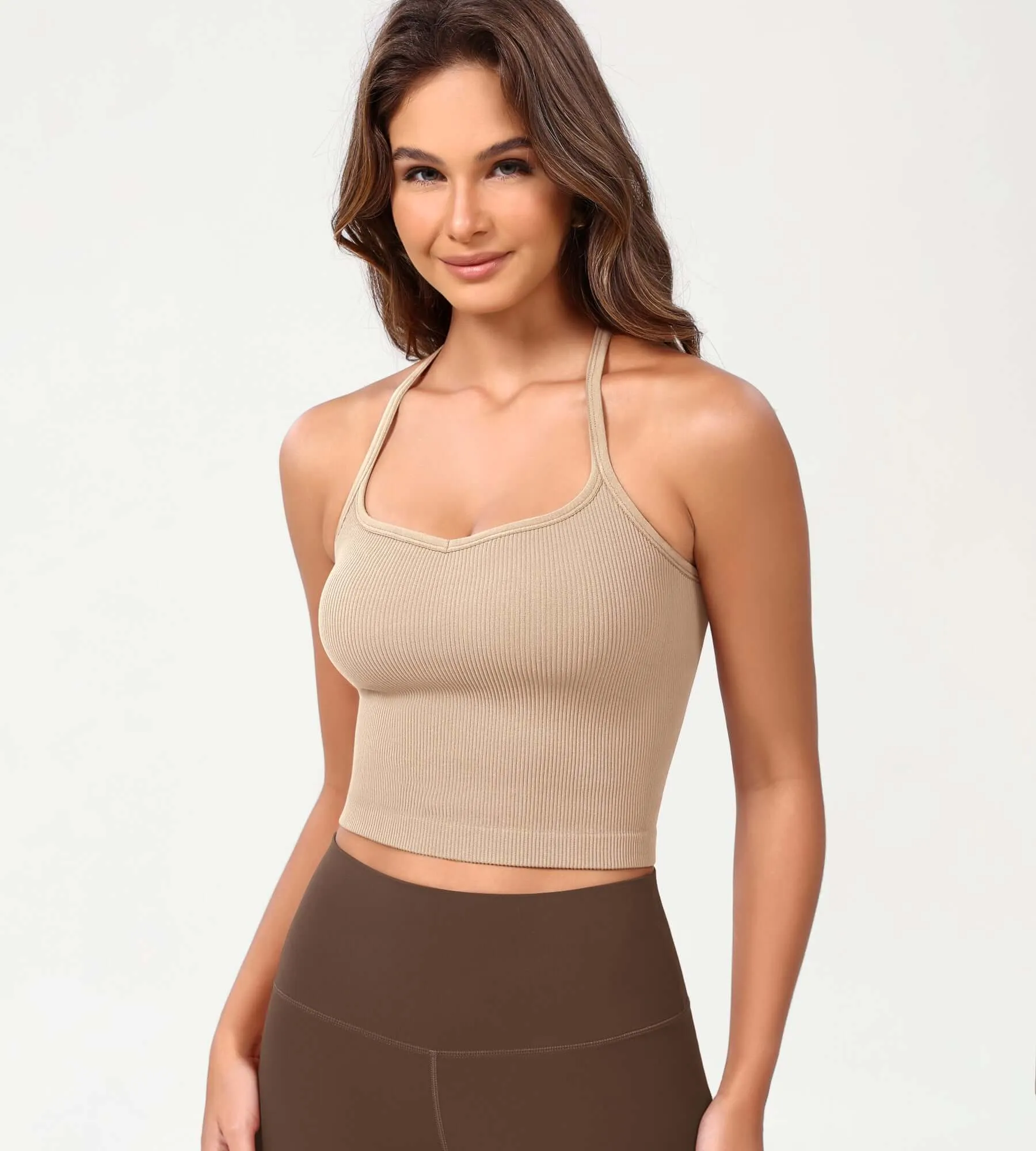 3-Pack Seamless Sweetheart Neck Crop Tank Tops